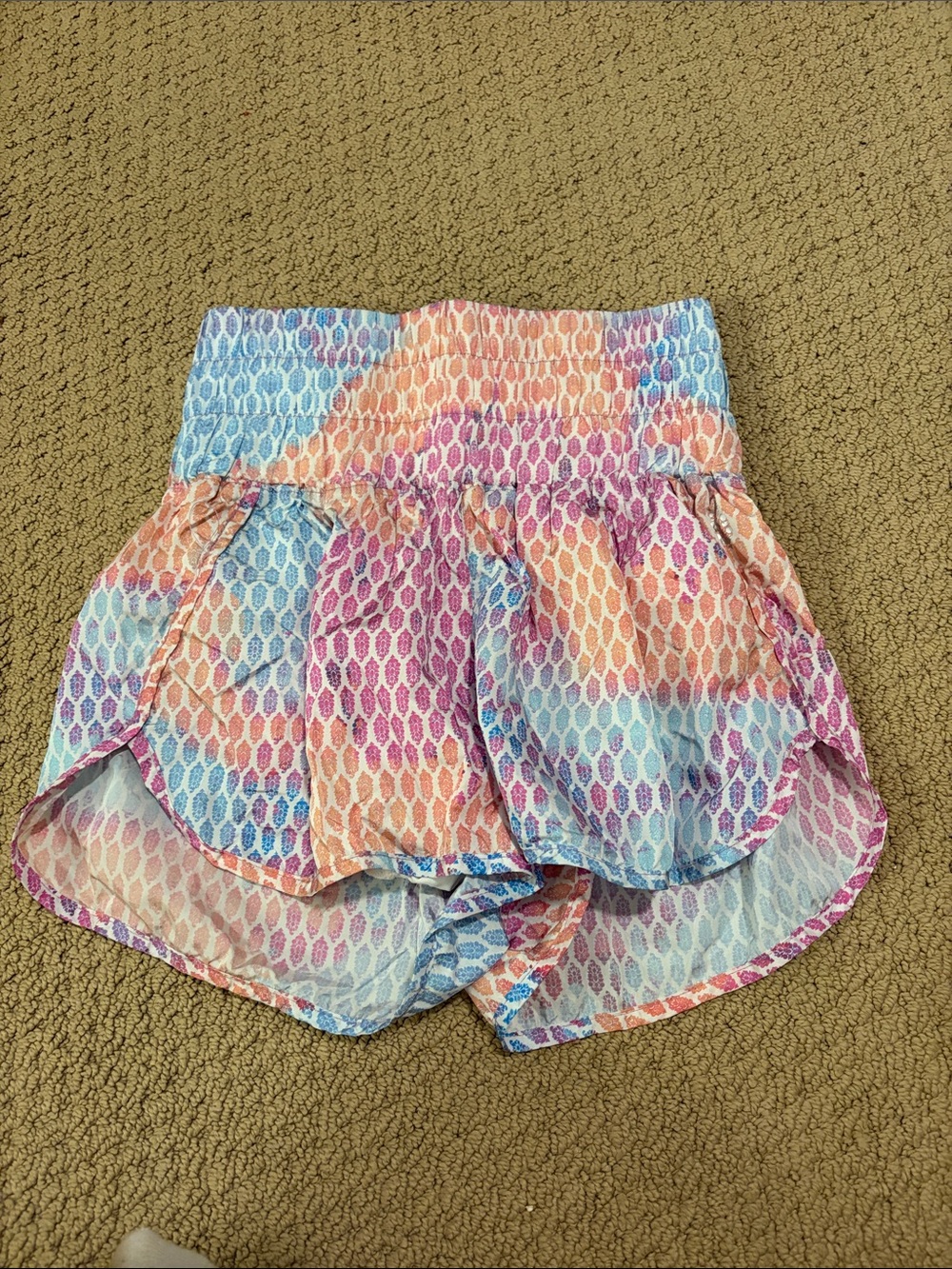 Free People Multicolor Pastel Patterned Layered Shorts